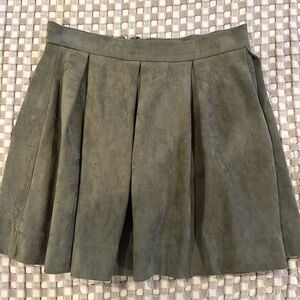 Honey Punch suede pleated skirt